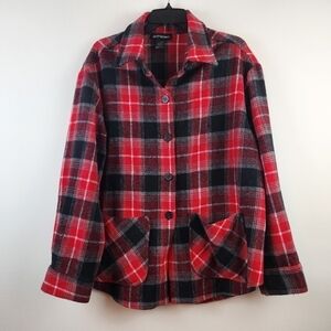 Softworks Women's plaid button down Shacket shirt Size Large